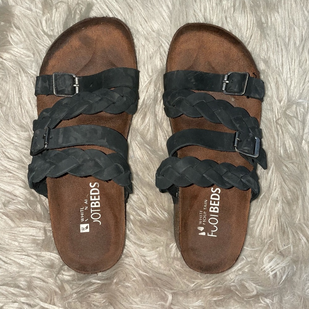 White mountain braided strappy sandals